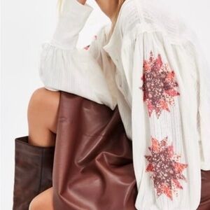 Free People Quinn Quilt Cuff Henley